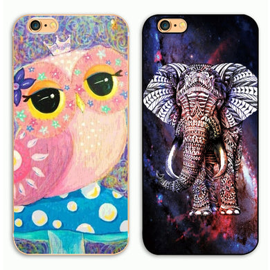 UV print elephant/owl phone hard plastic case cover For iphone