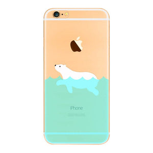Cartoon Adorable Dolphins/Penguin/Polar bear for phone case İPHONE