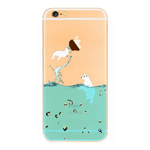 Cartoon Adorable Dolphins/Penguin/Polar bear for phone case İPHONE