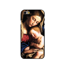Load image into Gallery viewer, Virgin Mary Christian Christmas Hard Black Phone Case for iPhone