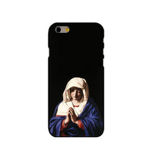 Load image into Gallery viewer, Virgin Mary Christian Christmas Hard Black Phone Case for iPhone