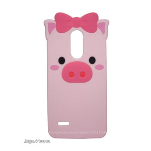 For LG  silicone 3D Cartoon Cat Phone Case For LG
