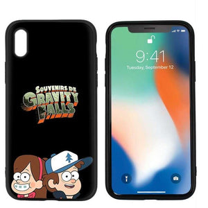 Gravity Falls Black Scrub Silicone Phone Soft Case Cover for iPhone