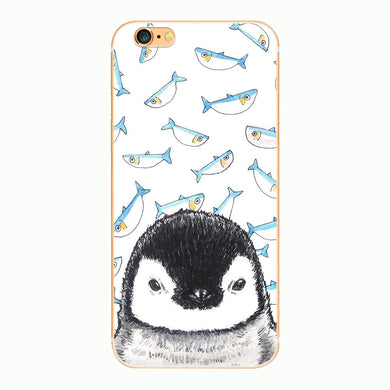 For Interesting little penguins and fish phone hard shell for iphone
