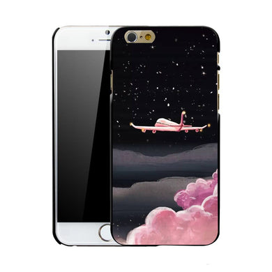 Space Moons Cartoon Cute Candy Airplane Frosted Hard Cover Phone Cases For iphone
