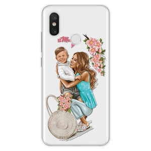 Black Brown Hair Baby Mom Girl Case For Xiaomi case