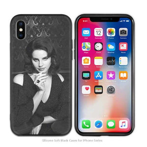 Case Cover for iPhone Scrub Silicone Phone Cases Soft Singer model Lana Del Rey