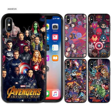 Case Cover for iPhoneScrub Silicone Phone Cases Soft Marvel Superheroes