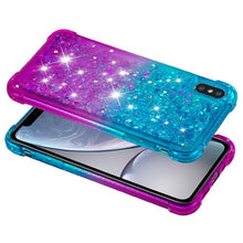 Load image into Gallery viewer, Reinforced Glitter Gradient Liquid Quicksand Bumper Case for iPhone