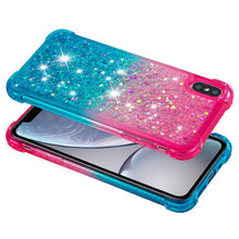 Load image into Gallery viewer, Reinforced Glitter Gradient Liquid Quicksand Bumper Case for iPhone