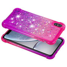 Load image into Gallery viewer, Reinforced Glitter Gradient Liquid Quicksand Bumper Case for iPhone