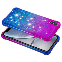 Load image into Gallery viewer, Reinforced Glitter Gradient Liquid Quicksand Bumper Case for iPhone