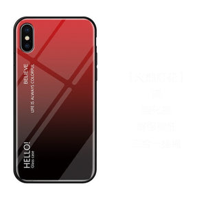 Aurora Gradient Tempered Glass Case for iPhone