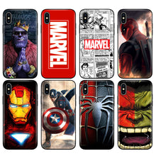 Load image into Gallery viewer, Black tpu case for iphone  Marvel Avengers captain ironman thanos