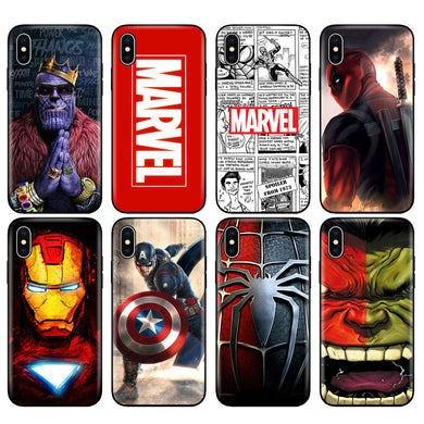 Black tpu case for iphone  Marvel Avengers captain ironman thanos