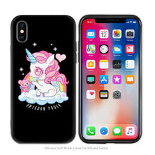 Load image into Gallery viewer, Case Cover for iPhone Scrub Silicone Phone Cases Soft Cute Unicorn Cartoon