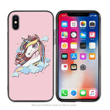 Load image into Gallery viewer, Case Cover for iPhone Scrub Silicone Phone Cases Soft Cute Unicorn Cartoon