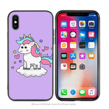 Load image into Gallery viewer, Case Cover for iPhone Scrub Silicone Phone Cases Soft Cute Unicorn Cartoon