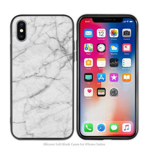 Case Cover for iPhone Scrub Silicone Phone Cases Soft White Marble