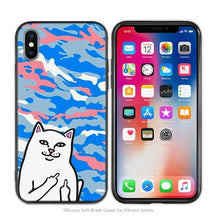 Load image into Gallery viewer, Cute Funny Black Cats kittens Black Scrub Silicone Soft Case Cover Shell for iPhone