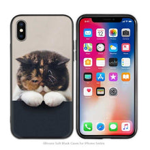Load image into Gallery viewer, Cute Funny Black Cats kittens Black Scrub Silicone Soft Case Cover Shell for iPhone