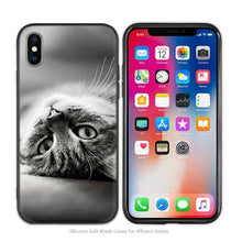 Load image into Gallery viewer, Cute Funny Black Cats kittens Black Scrub Silicone Soft Case Cover Shell for iPhone
