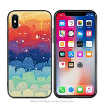 Load image into Gallery viewer, Cute Funny Black Cats kittens Black Scrub Silicone Soft Case Cover Shell for iPhone