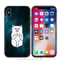 Load image into Gallery viewer, Cute Funny Black Cats kittens Black Scrub Silicone Soft Case Cover Shell for iPhone
