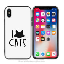 Load image into Gallery viewer, Cute Funny Black Cats kittens Black Scrub Silicone Soft Case Cover Shell for iPhone