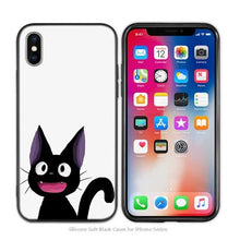 Load image into Gallery viewer, Cute Funny Black Cats kittens Black Scrub Silicone Soft Case Cover Shell for iPhone