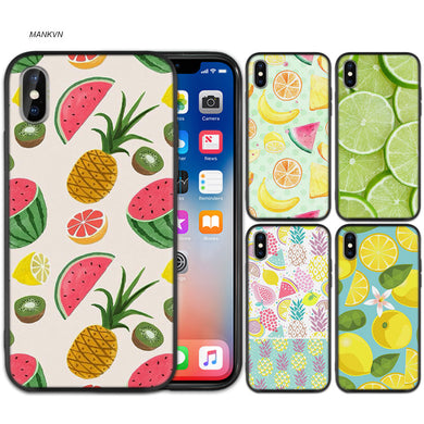 Case Cover for iPhone crub Silicone Phone Cases Soft Fruit Cat Fashion