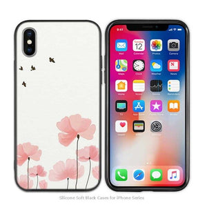 Case Cover for iPhone Scrub Silicone Phone Cases Soft Simple Painting