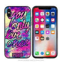 Load image into Gallery viewer, Case Cover for iPhone Silicone Phone Cases Soft Pink Marble Lace Fruits