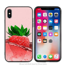 Load image into Gallery viewer, Case Cover for iPhone Silicone Phone Cases Soft Pink Marble Lace Fruits