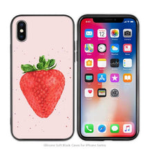 Load image into Gallery viewer, Case Cover for iPhone Silicone Phone Cases Soft Pink Marble Lace Fruits