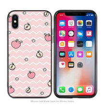 Load image into Gallery viewer, Case Cover for iPhone Silicone Phone Cases Soft Pink Marble Lace Fruits