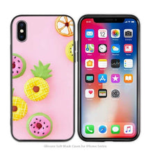 Load image into Gallery viewer, Case Cover for iPhone Silicone Phone Cases Soft Pink Marble Lace Fruits