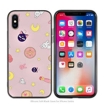 Load image into Gallery viewer, Case Cover for iPhone Silicone Phone Cases Soft Pink Marble Lace Fruits