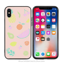 Load image into Gallery viewer, Case Cover for iPhone Silicone Phone Cases Soft Pink Marble Lace Fruits