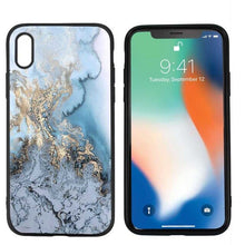 Load image into Gallery viewer, Marble tiles stone painting Black Scrub Silicone Case Cover for iPhone