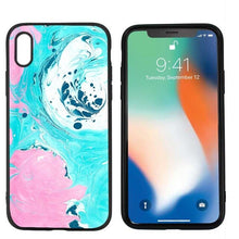 Load image into Gallery viewer, Marble tiles stone painting Black Scrub Silicone Case Cover for iPhone