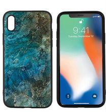 Load image into Gallery viewer, Marble tiles stone painting Black Scrub Silicone Case Cover for iPhone