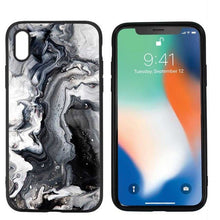 Load image into Gallery viewer, Marble tiles stone painting Black Scrub Silicone Case Cover for iPhone
