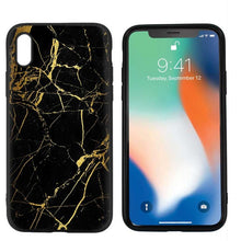 Load image into Gallery viewer, Marble tiles stone painting Black Scrub Silicone Case Cover for iPhone