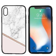Load image into Gallery viewer, Marble tiles stone painting Black Scrub Silicone Case Cover for iPhone