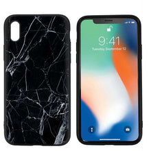 Load image into Gallery viewer, Marble tiles stone painting Black Scrub Silicone Case Cover for iPhone