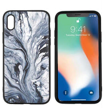 Load image into Gallery viewer, Marble tiles stone painting Black Scrub Silicone Case Cover for iPhone