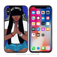 Load image into Gallery viewer, iPhone Silicone Phone Cases Soft Afro Girls thin