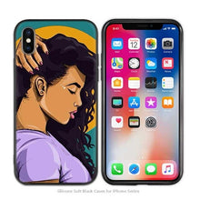 Load image into Gallery viewer, iPhone Silicone Phone Cases Soft Afro Girls thin