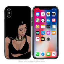 Load image into Gallery viewer, iPhone Silicone Phone Cases Soft Afro Girls thin